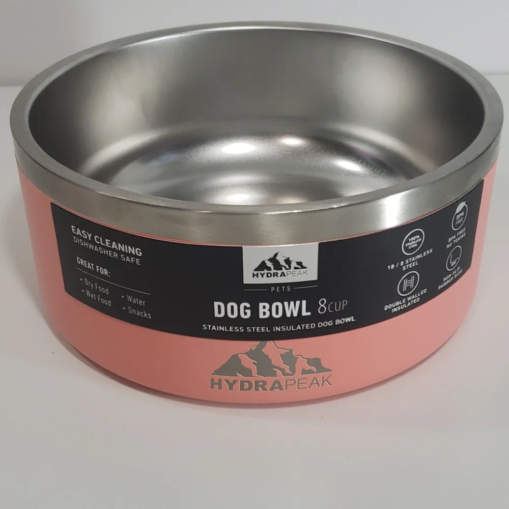 HydraPeak Pets Stainless Steel Dog Bowl 8 Cups